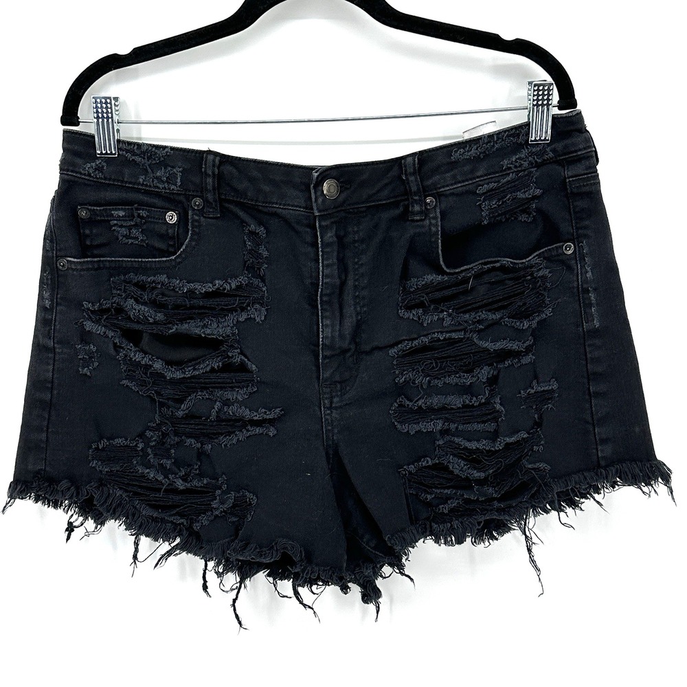 American Eagle Outfitters Vintage Hi-Rise Festival Denim Shorts Size 16 Frayed